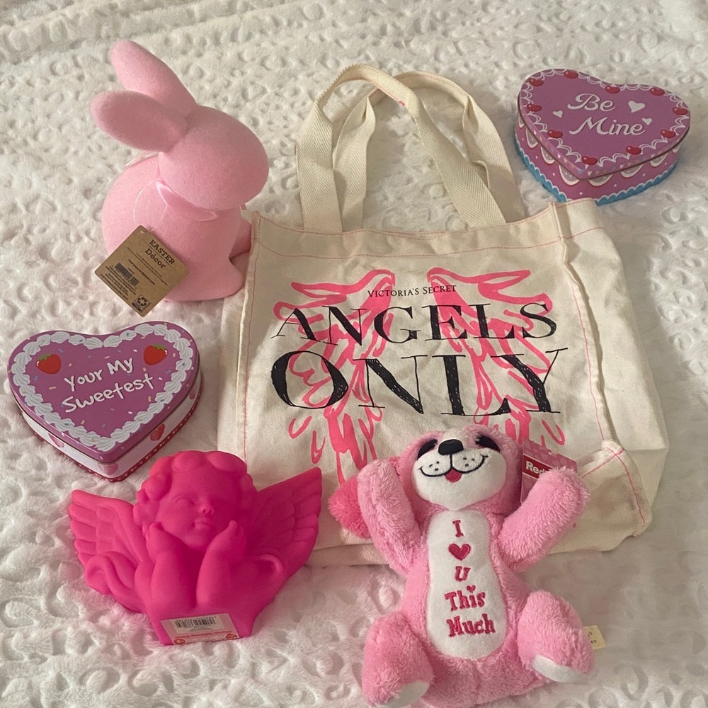 Victoria's Secret Tote Bag Cream and Pink